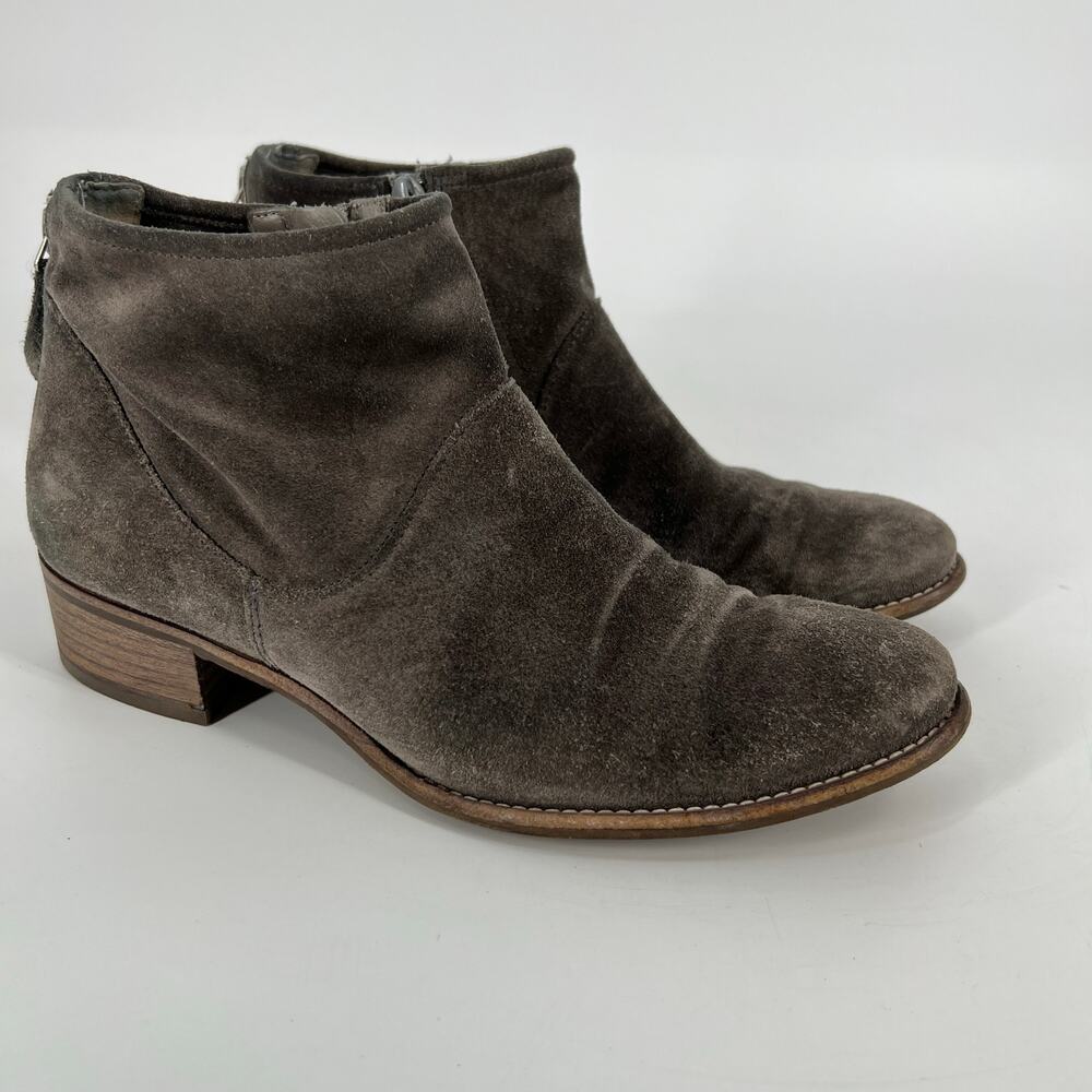 Paul Green Logan Bootie Womens US 6.5 UK 4 Gray Suede Leather Zip Ankle Boot
